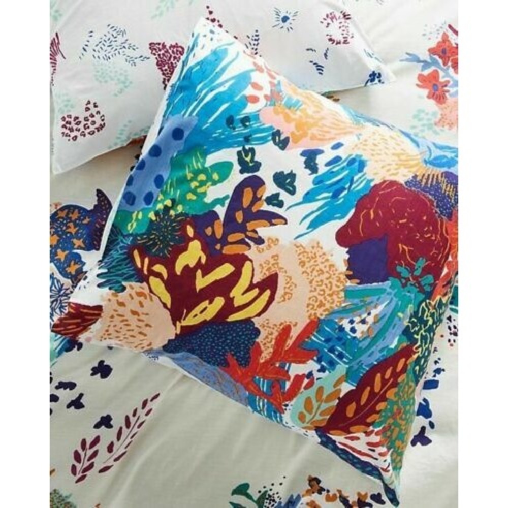 Anthropologie Euro Pillow Sham Cover Del Rey Delrey Coastal Beach‎ Floral Rare